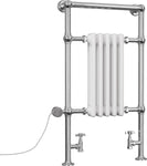 Adisham - Traditional Dual Fuel Towel Rail H963mm x W538mm Thermostatic - Floor Standing