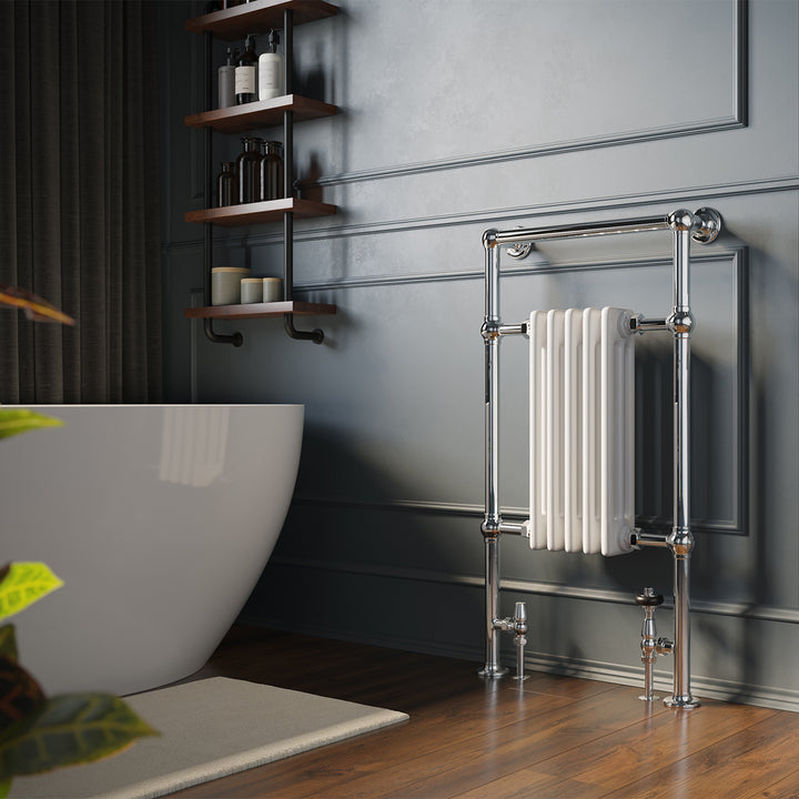 Adisham - Traditional Towel Radiator - H963mm x W538mm - Floor Standing