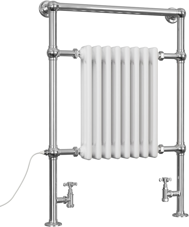 Adisham - Traditional Dual Fuel Towel Rail H963mm x W673mm Standard - Floor Standing