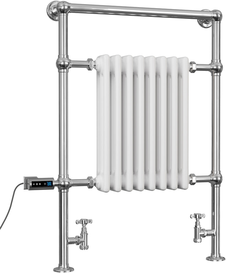Adisham - Traditional Dual Fuel Towel Rail H963mm x W673mm Thermostatic WIFI - Floor Standing