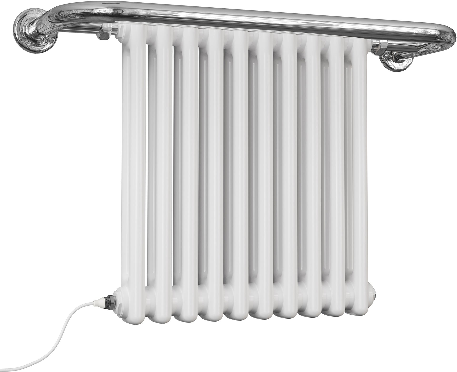 Aydon traditional electric towel rail, 491mm x 741mm, 300W standard white radiator