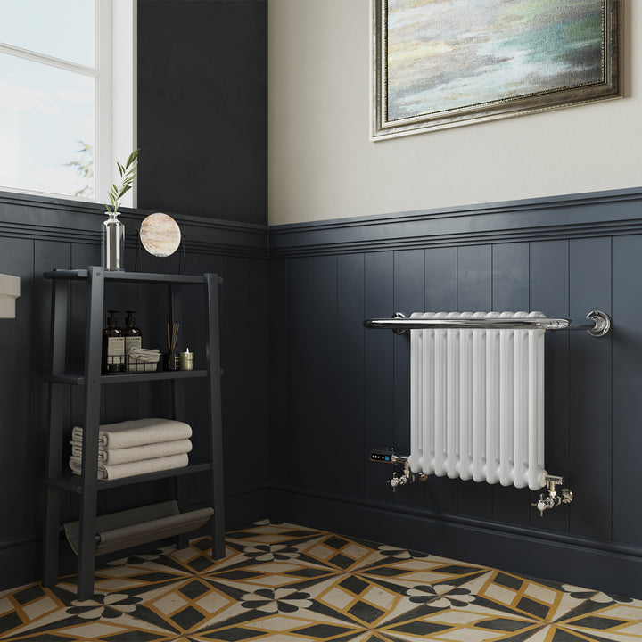 Aydon - Traditional Dual Fuel Towel Rail H491mm x W741mm Thermostatic WIFI - Wall Mounted