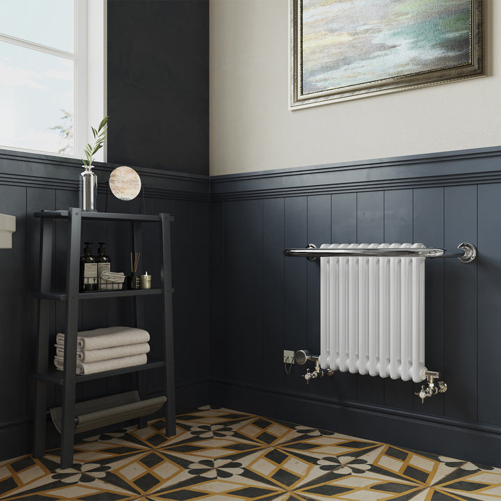 Aydon - Traditional Dual Fuel Towel Rail H491mm x W741mm Thermostatic - Wall Mounted