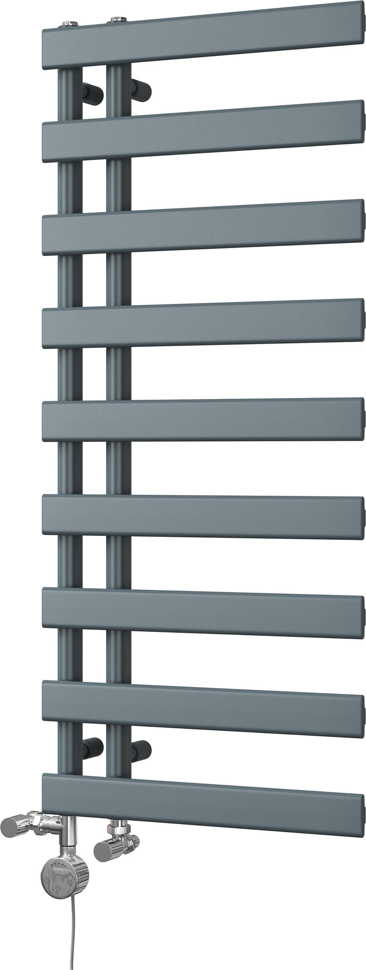 Agar - Anthracite Dual Fuel Towel Rail H1156mm x W500mm Thermostatic