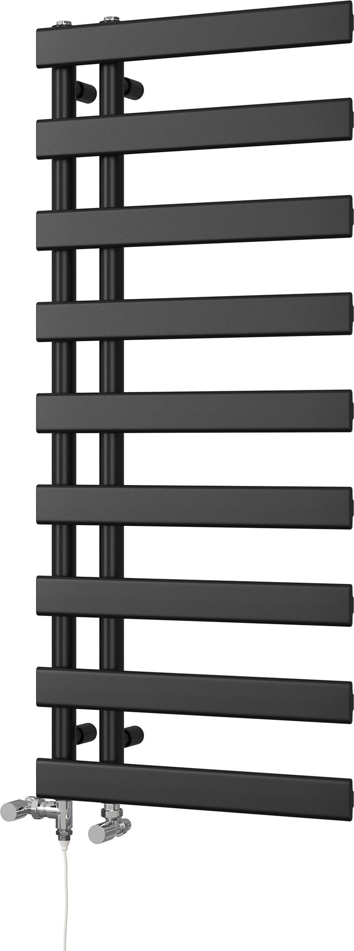 Agar - Black Dual Fuel Towel Rail H1156mm x W500mm Standard