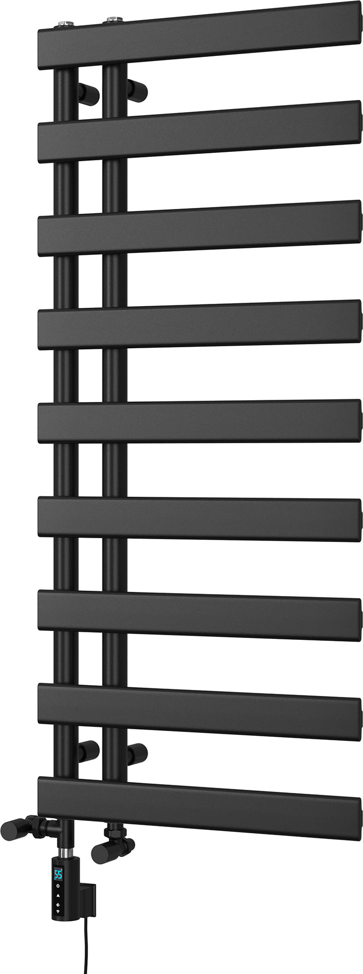 Agar - Black Dual Fuel Towel Rail H1156mm x W500mm Thermostatic WIFI