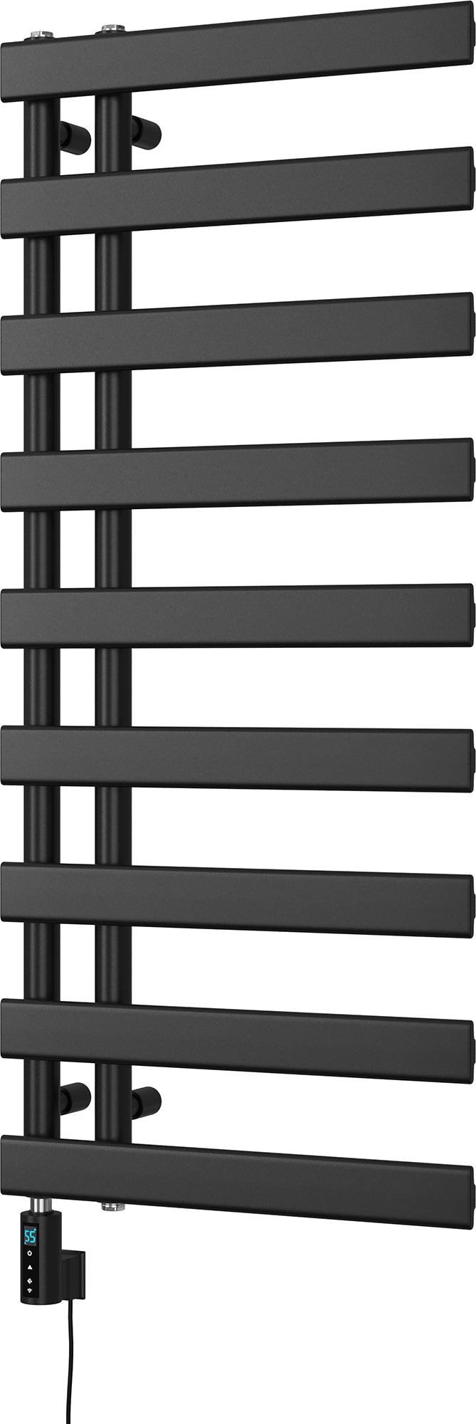 Agar - Black Electric Towel Rail H1156mm x W500mm 600w Thermostatic WIFI