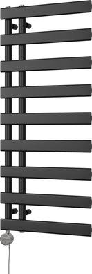 Agar - Black Electric Towel Rail H1156mm x W500mm 500w Thermostatic