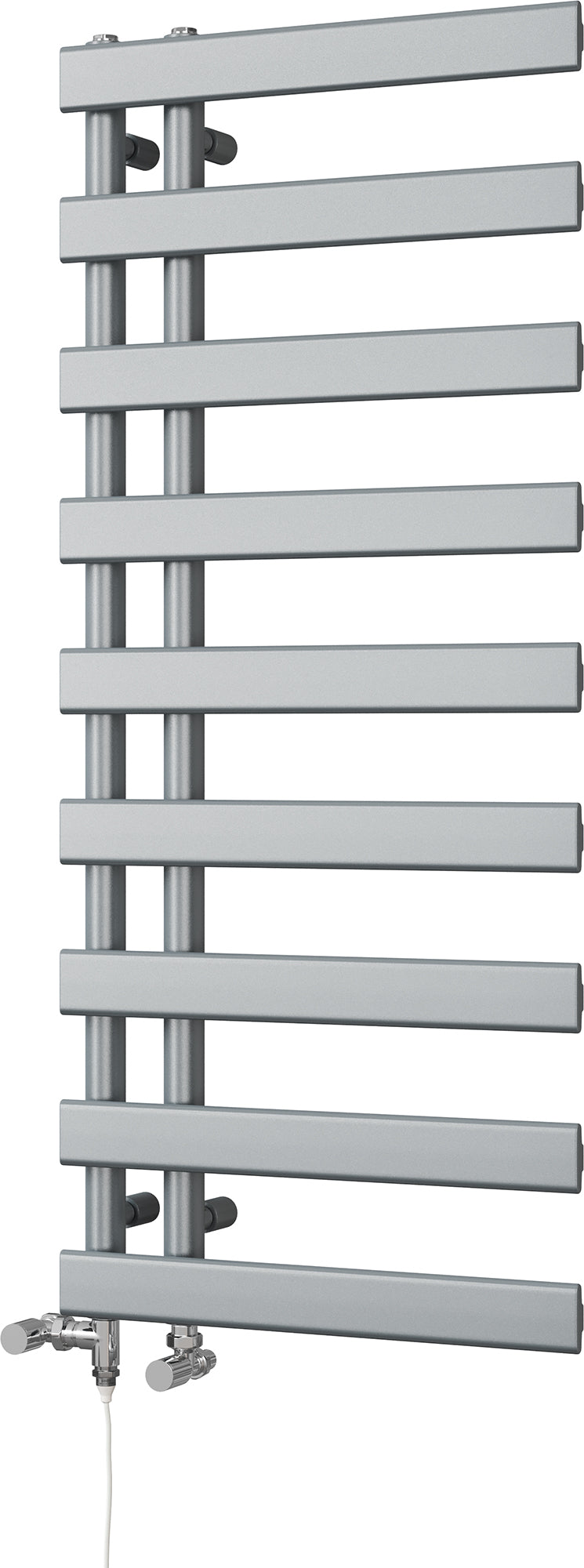 Agar - Silver Dual Fuel Towel Rail H1156mm x W500mm Standard