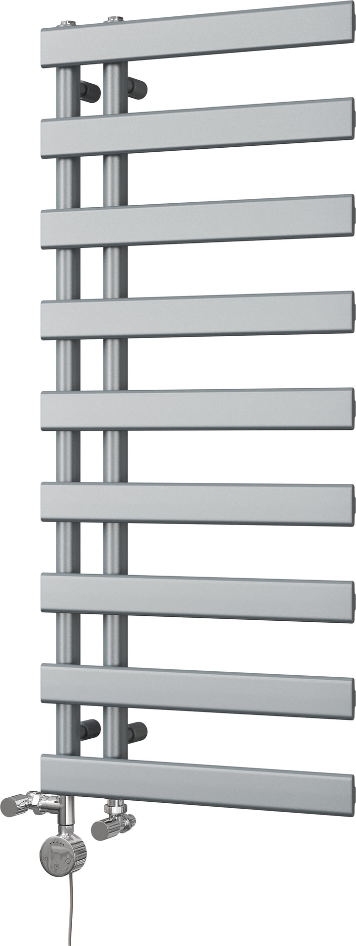 Agar - Silver Dual Fuel Towel Rail H1156mm x W500mm Thermostatic