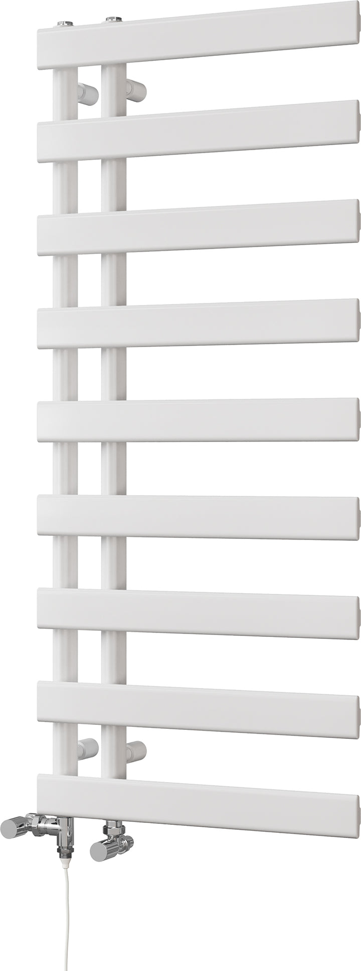 Agar - White Dual Fuel Towel Rail H1156mm x W500mm Standard