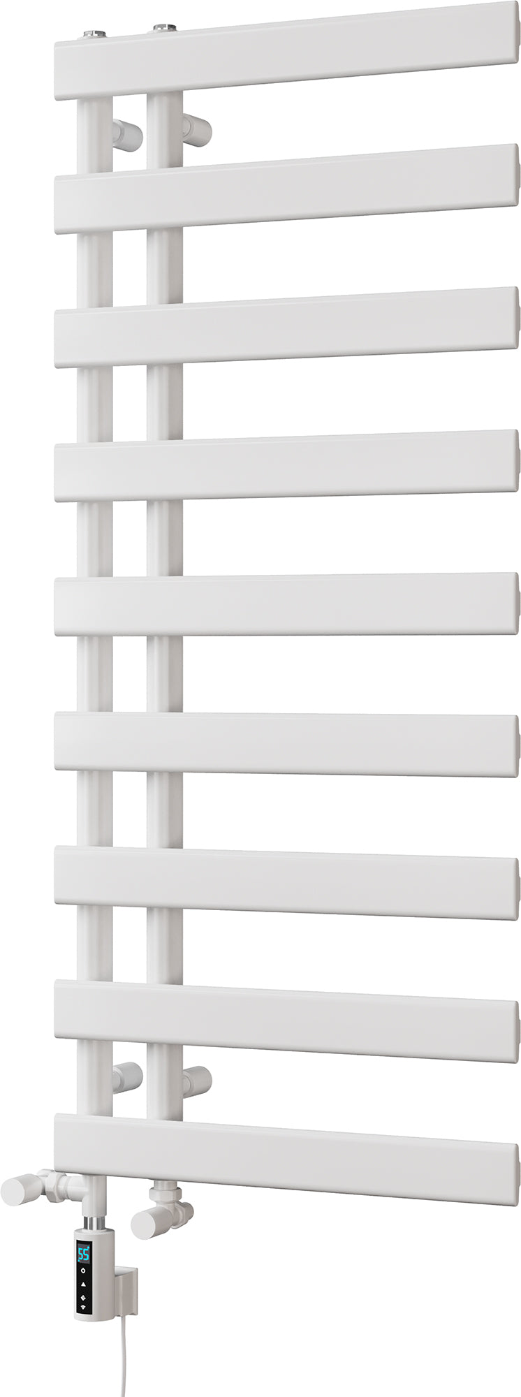 Agar - White Dual Fuel Towel Rail H1156mm x W500mm Thermostatic WIFI