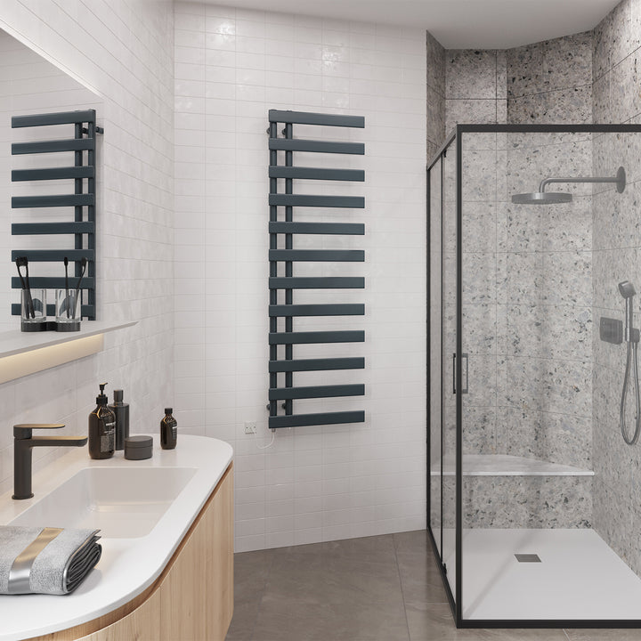 Agar - Anthracite Electric Towel Rail H1564mm x W500mm 600w Standard