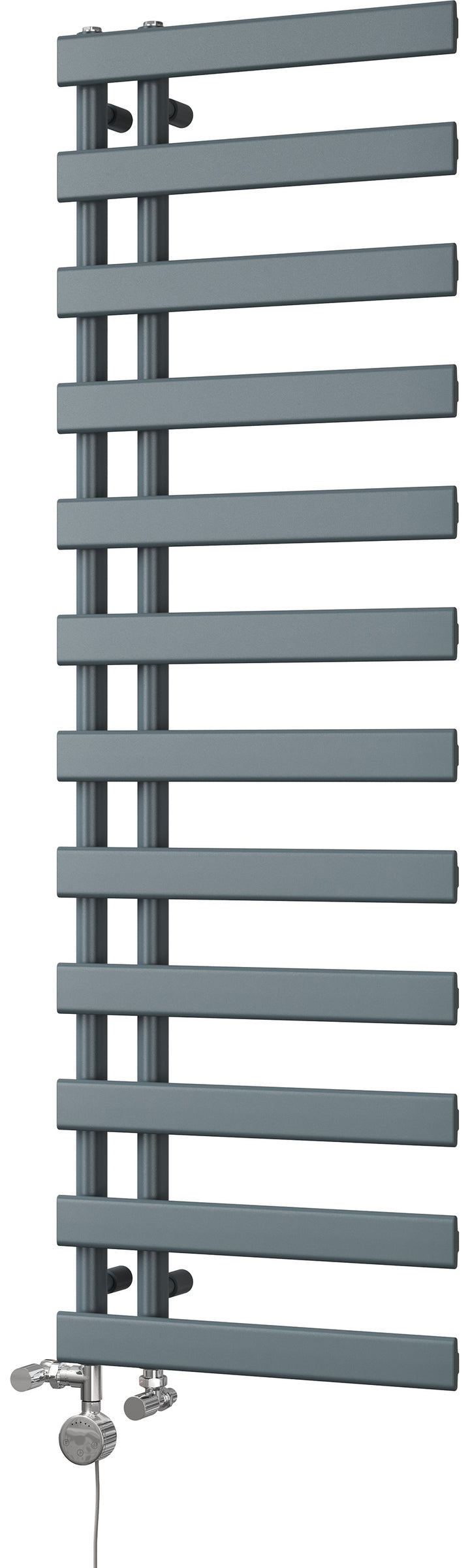 Agar - Anthracite Dual Fuel Towel Rail H1564mm x W500mm Thermostatic