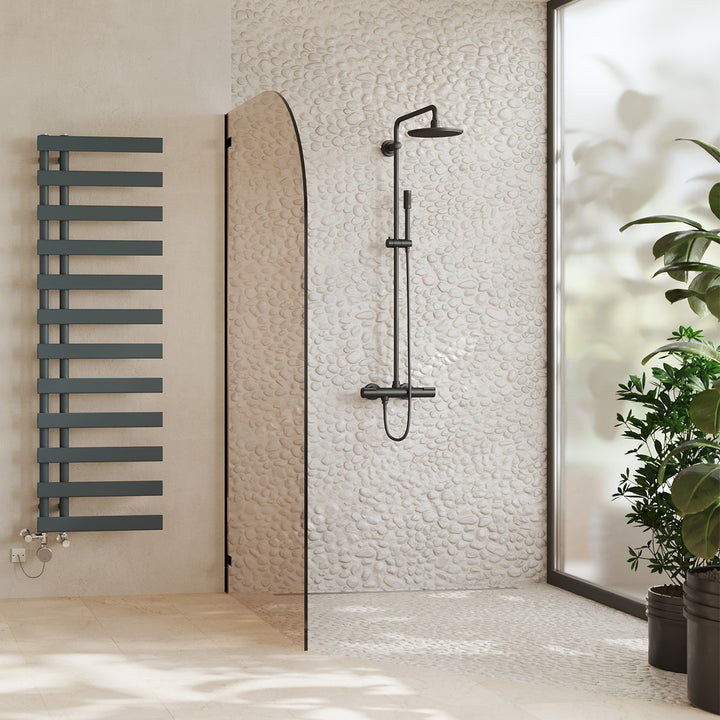 Agar - Anthracite Dual Fuel Towel Rail H1564mm x W500mm Thermostatic