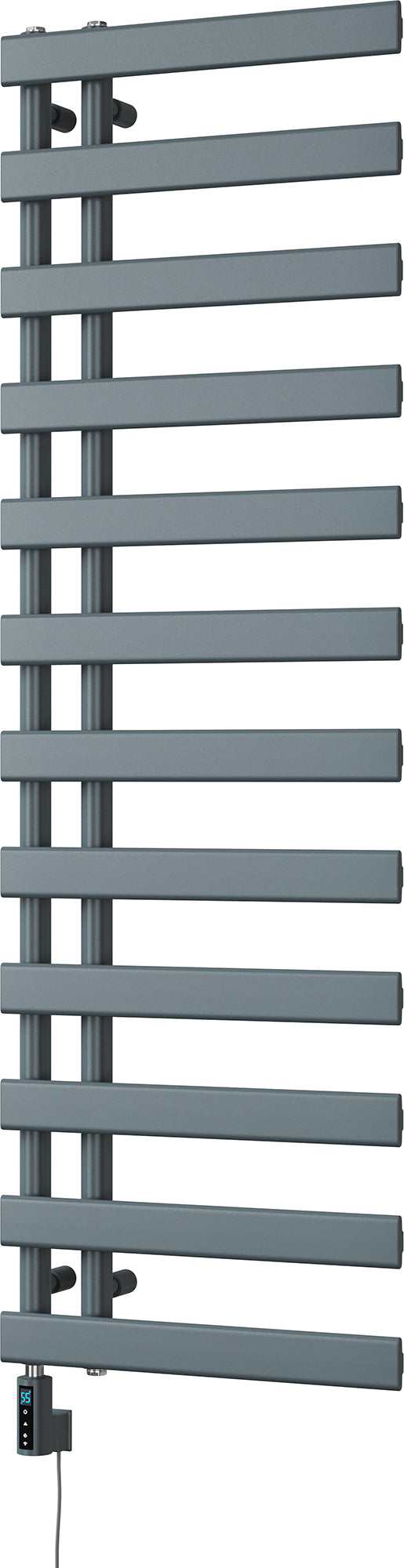 Agar - Anthracite Electric Towel Rail H1564mm x W500mm 600w Thermostatic WIFI