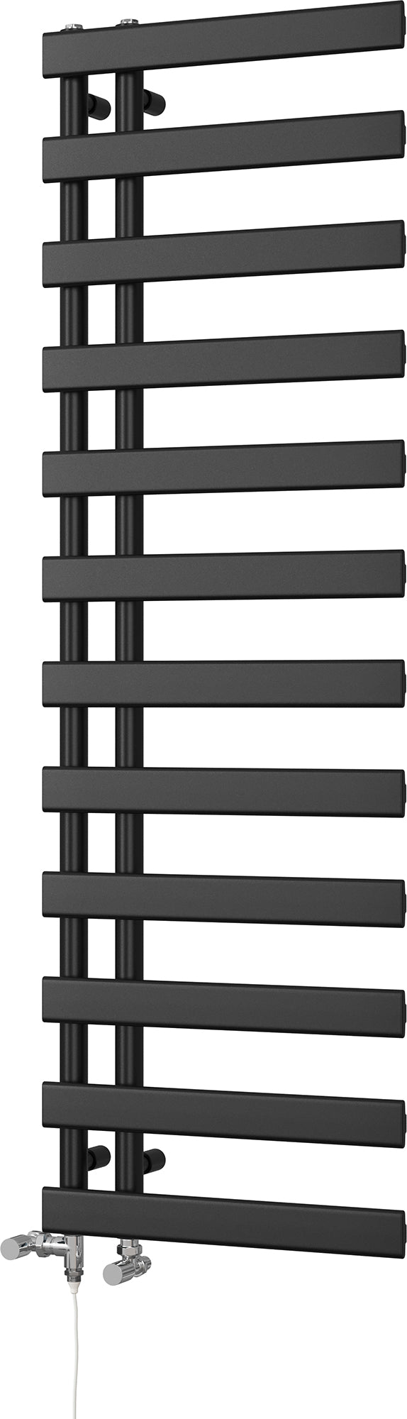 Agar - Black Dual Fuel Towel Rail H1564mm x W500mm Standard