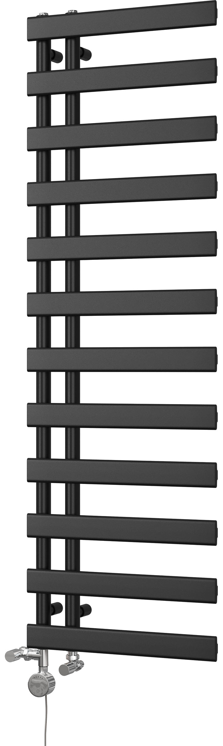 Agar - Black Dual Fuel Towel Rail H1564mm x W500mm Thermostatic