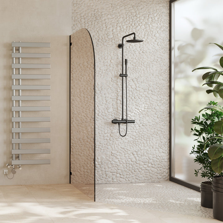 Agar - Silver Dual Fuel Towel Rail H1564mm x W500mm Thermostatic