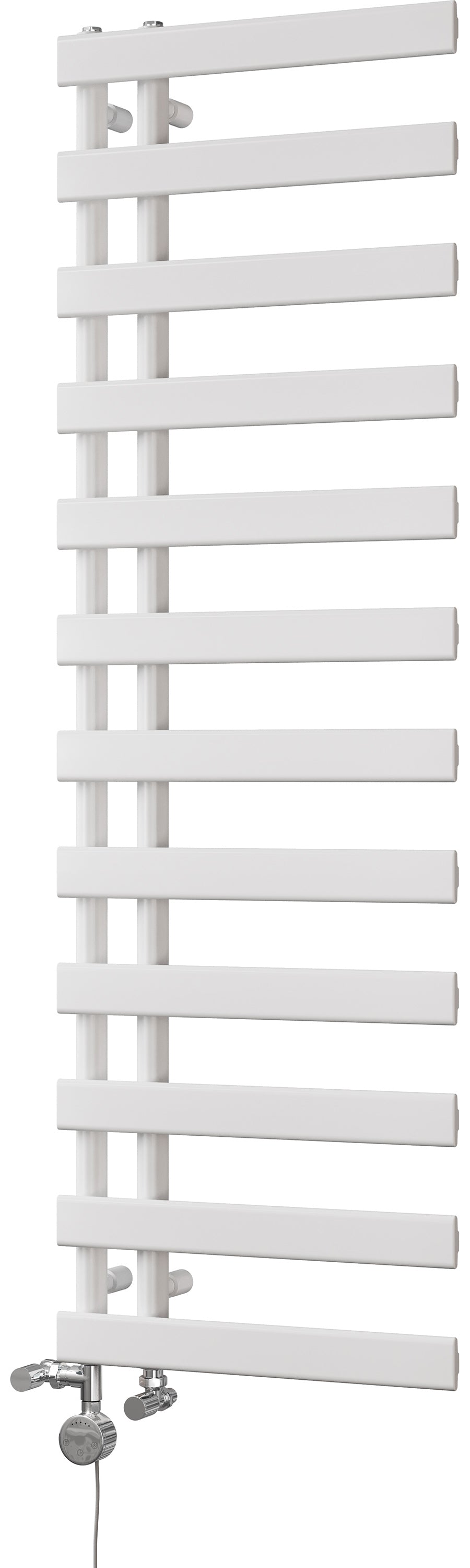 Agar - White Dual Fuel Towel Rail H1564mm x W500mm Thermostatic