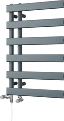 Agar - Anthracite Dual Fuel Towel Rail H748mm x W500mm Standard