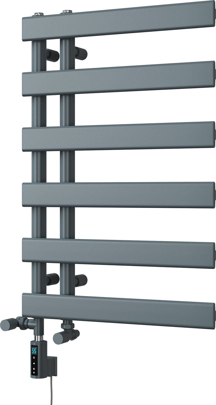 Agar - Anthracite Dual Fuel Towel Rail H748mm x W500mm Thermostatic WIFI