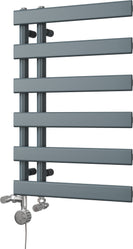Agar - Anthracite Dual Fuel Towel Rail H748mm x W500mm Thermostatic
