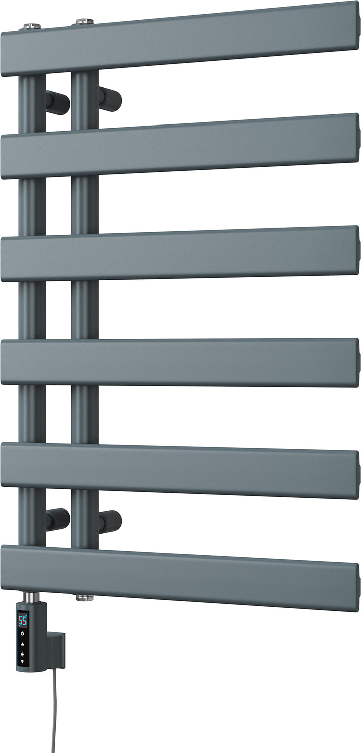 Agar - Anthracite Electric Towel Rail H748mm x W500mm 300w Thermostatic WIFI