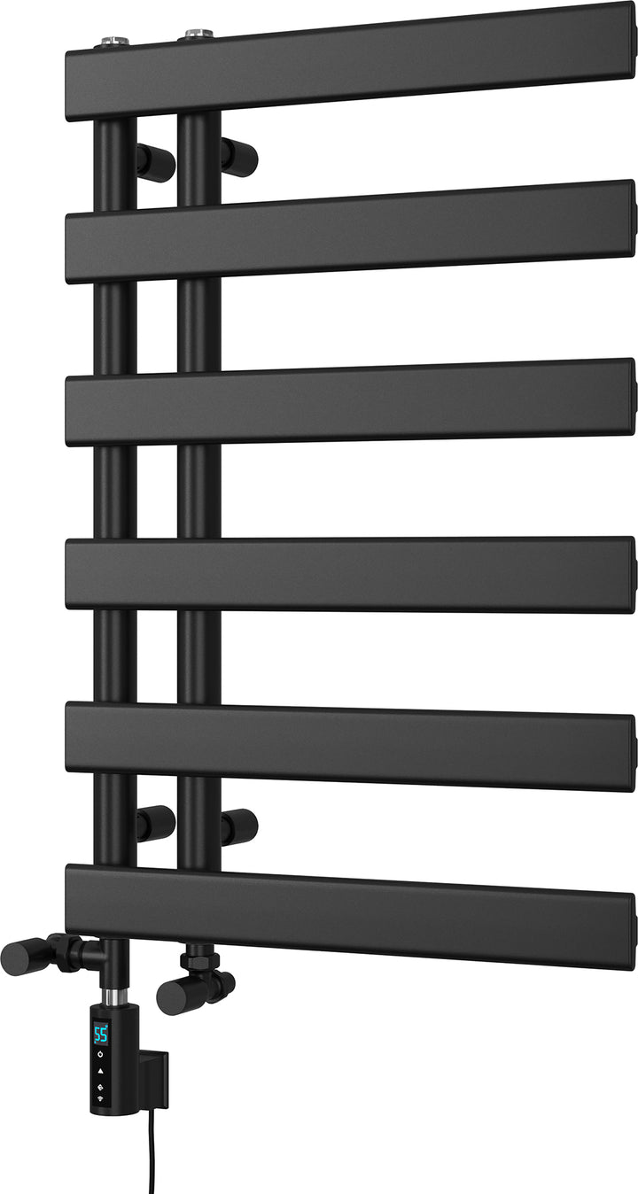 Agar - Black Dual Fuel Towel Rail H748mm x W500mm Thermostatic WIFI