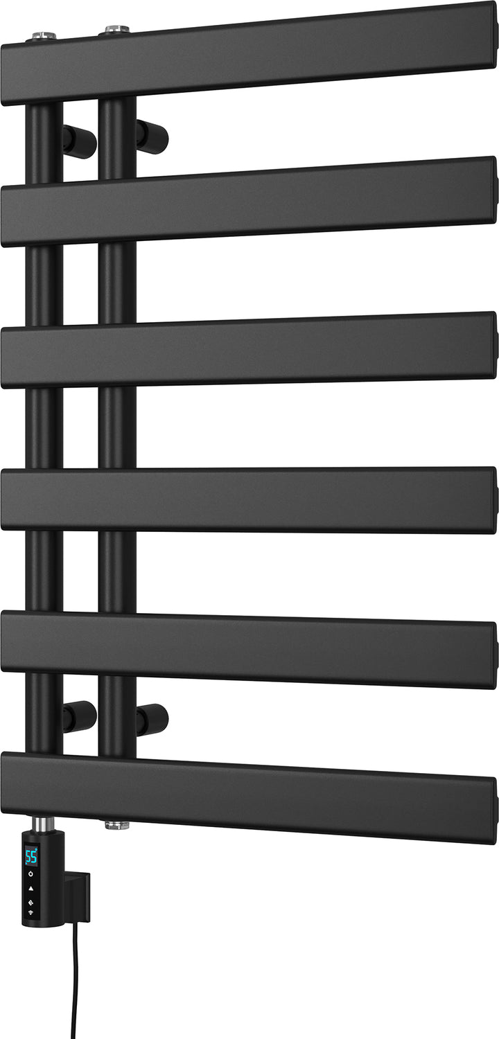 Agar - Black Electric Towel Rail H748mm x W500mm 300w Thermostatic WIFI