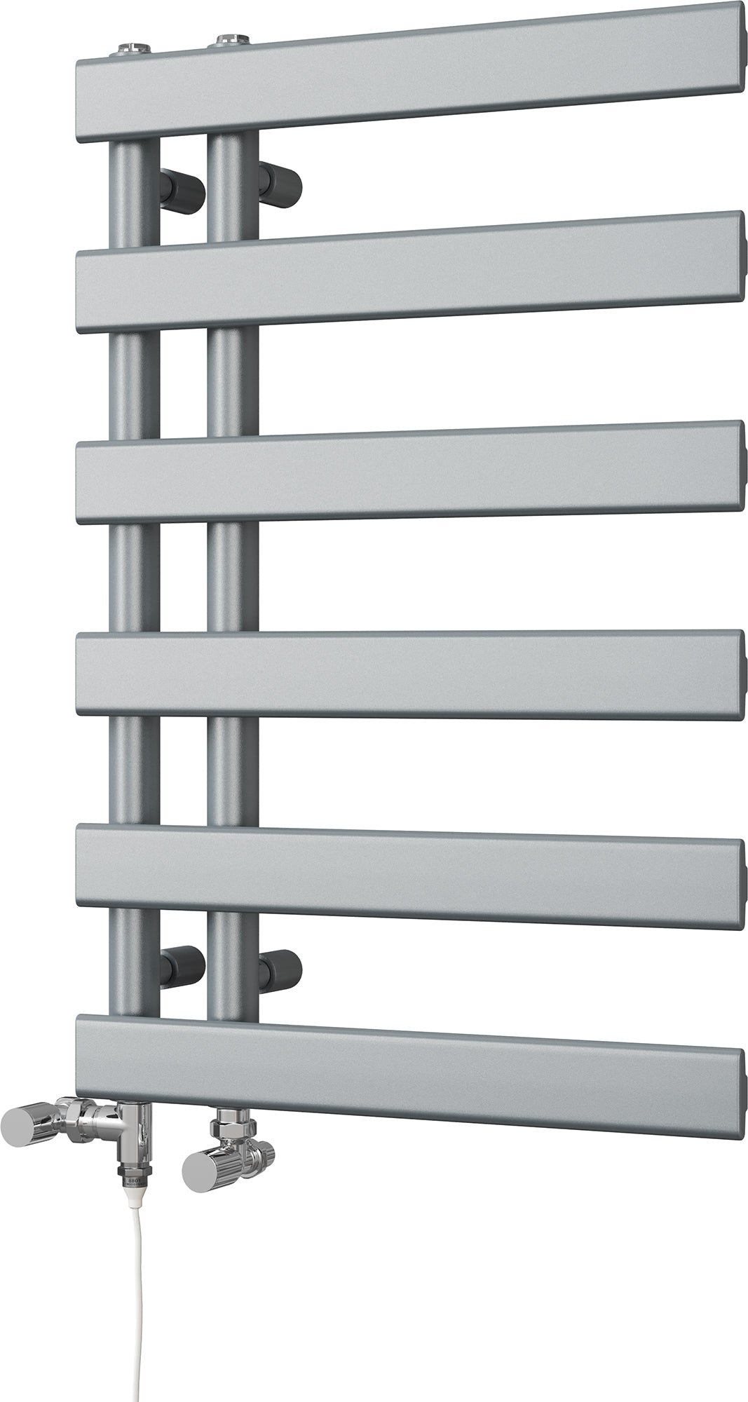 Agar - Silver Dual Fuel Towel Rail H748mm x W500mm Standard
