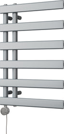 Agar - Silver Electric Towel Rail H748mm x W500mm 300w Thermostatic