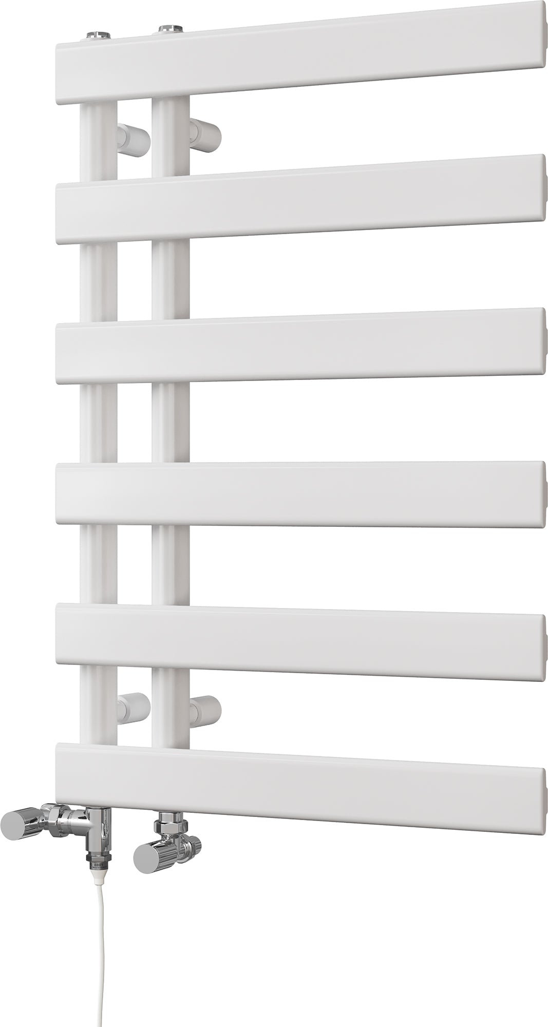 Agar - White Dual Fuel Towel Rail H748mm x W500mm Standard