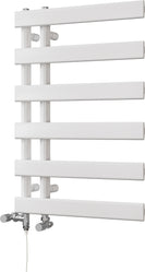 Agar - White Dual Fuel Towel Rail H748mm x W500mm Standard