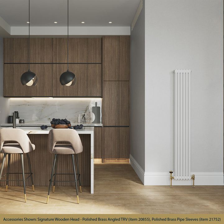 Alpha - White Vertical Column Radiator H1800mm x W284mm 2 Column - Feet Included