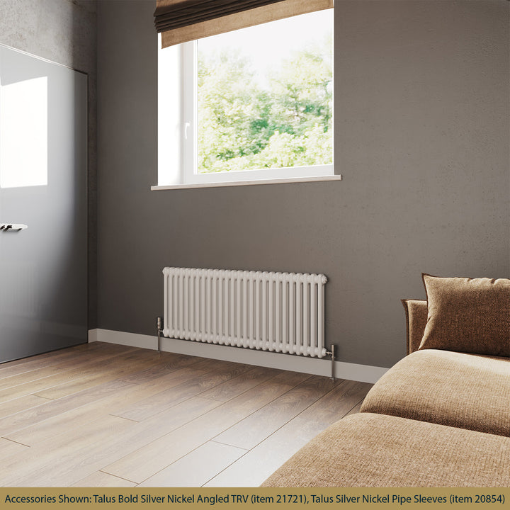 Alpha - White Column Radiator H500mm x W1164mm 2 Column - Feet Included - Feet Included