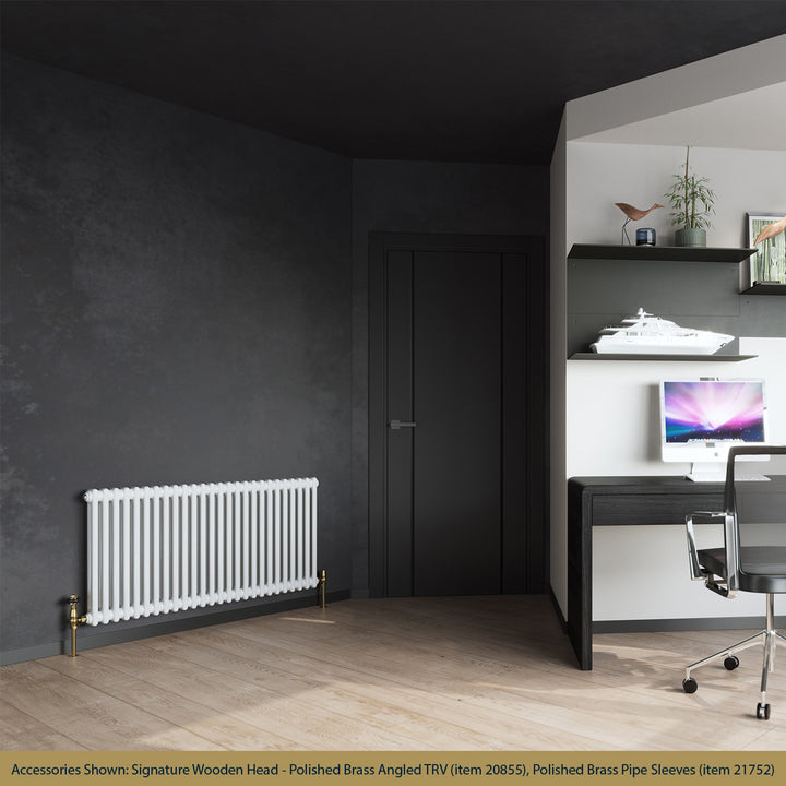 Alpha - White Column Radiator H600mm x W1164mm 2 Column - Feet Included
