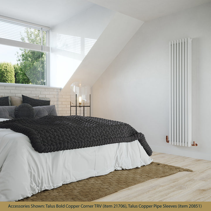Alpha - White Vertical Column Radiator H1800mm x W376mm 3 Column - Feet Included