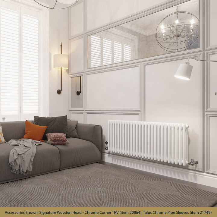 Alpha - White Column Radiator H500mm x W1177mm 3 Column - Feet Included