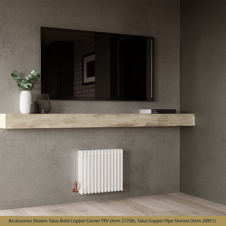 Alpha - White Column Radiator H500mm x W599mm 3 Column - Feet Included
