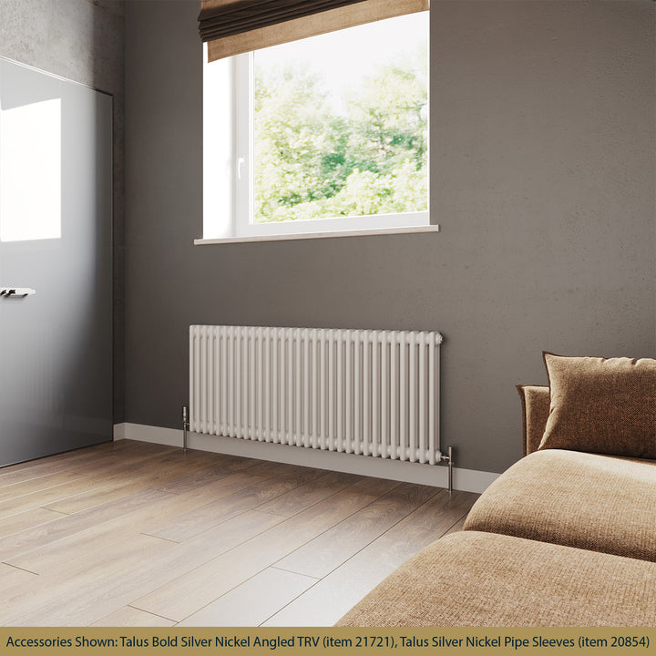Alpha - White Column Radiator H600mm x W1355mm 3 Column - Feet Included
