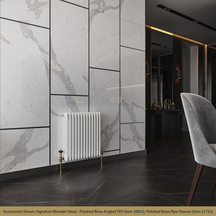 Alpha - White Column Radiator H600mm x W599mm 3 Column - Feet Included