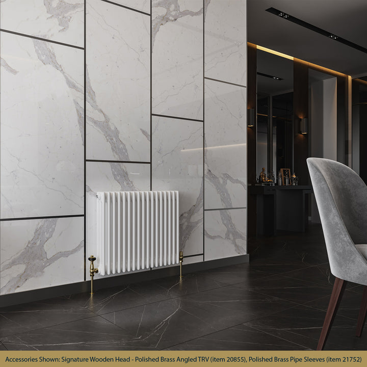Alpha - White Column Radiator H600mm x W777mm 3 Column - Feet Included