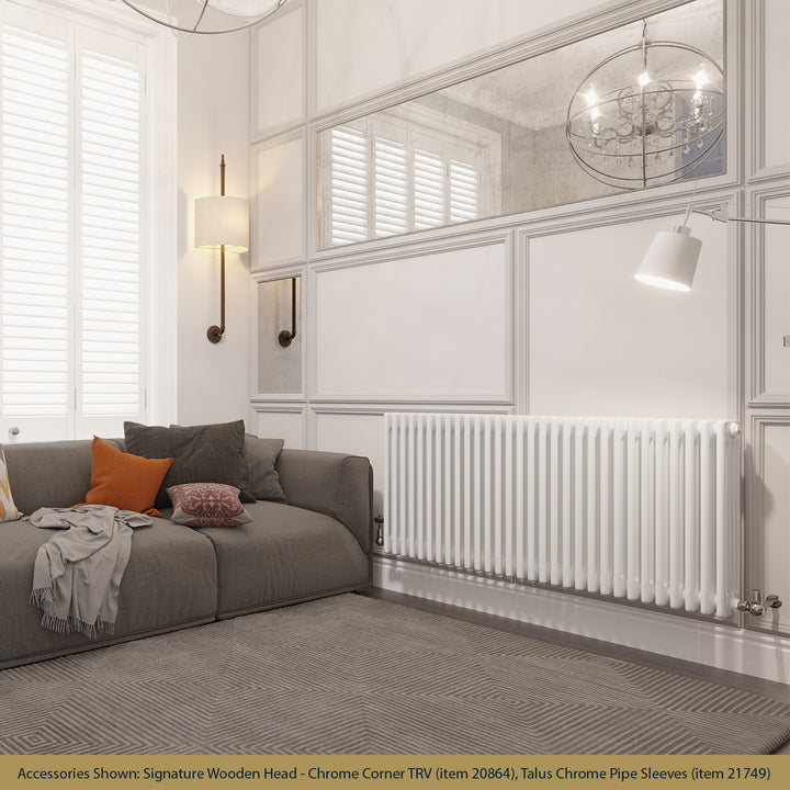 Alpha - White Column Radiator H600mm x W1340mm 4 Column - Feet Included