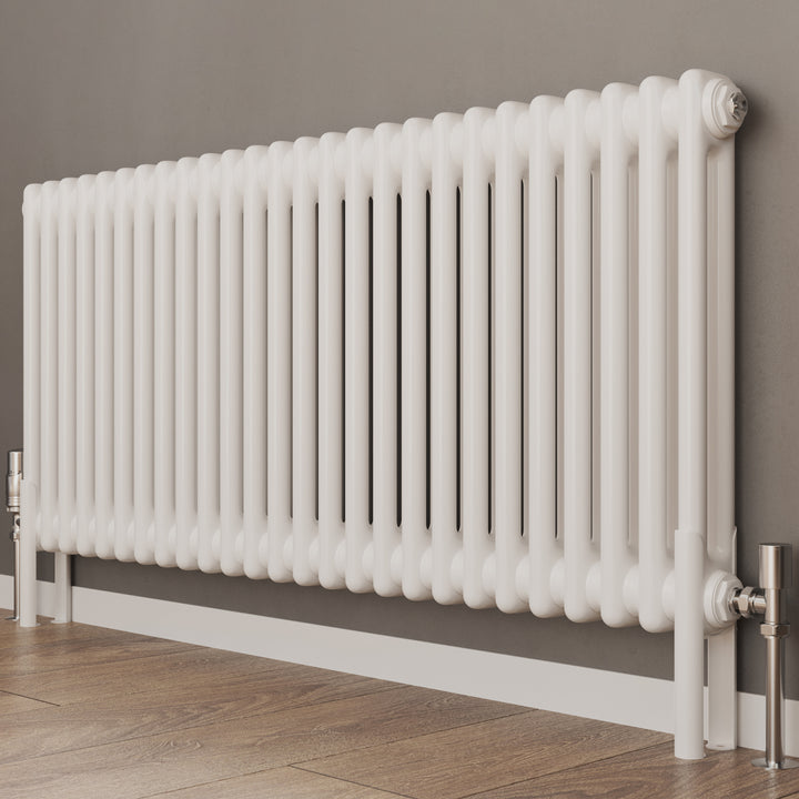 Alpha - White Column Radiator H600mm x W768mm 2 Column - Feet Included