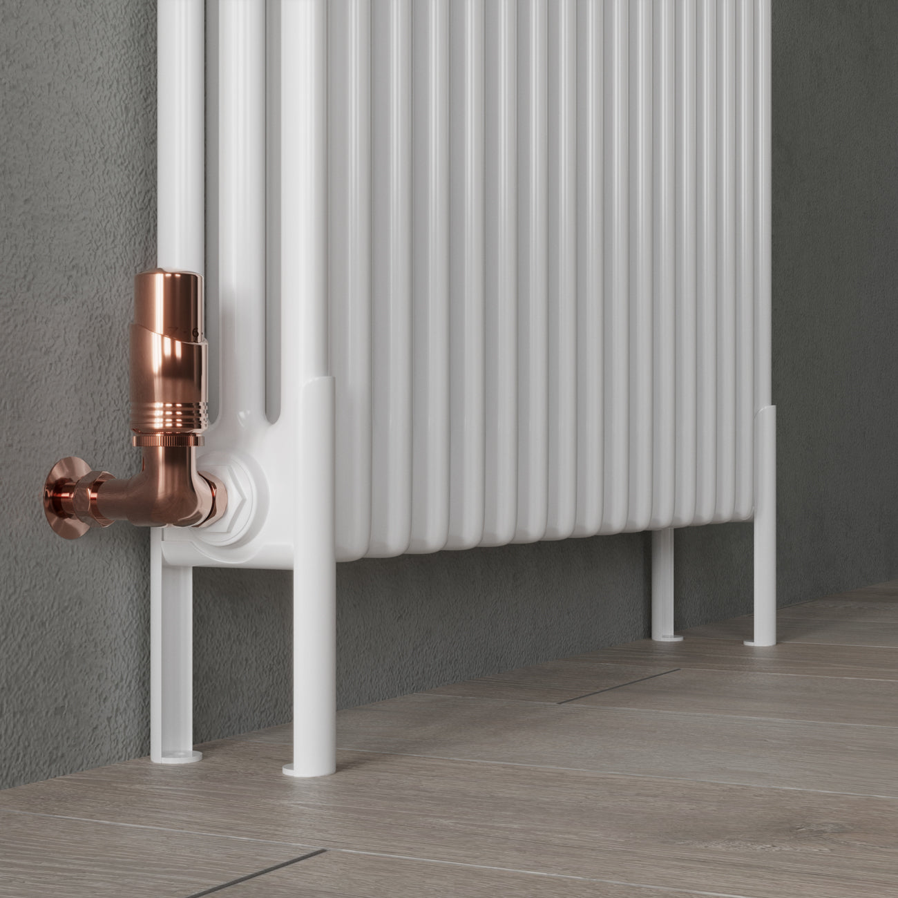 Column Radiator Feet - 3 Column White - Alpha | UK Radiators