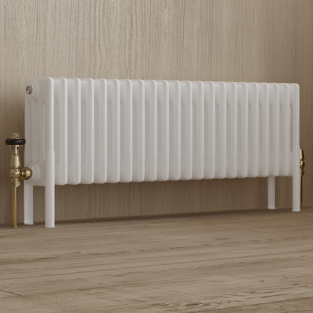 Traditional 4 Column Radiator Feet Column Radiator Feet - 4 Column White - Alpha | UK Radiators