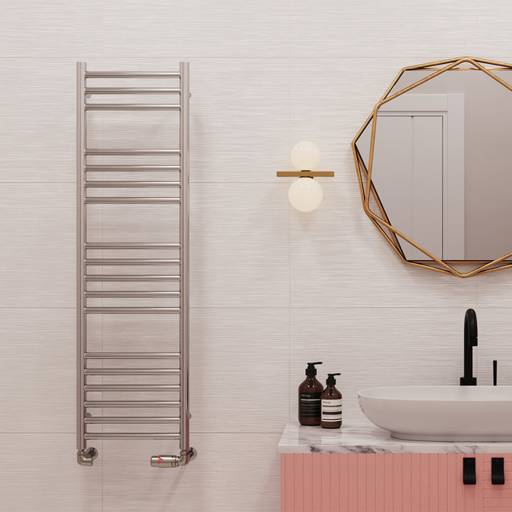 Aston - Stainless Steel Heated Towel Rail - H1200mm x W350mm - Straight