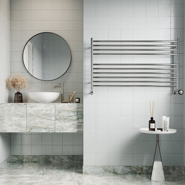 Aston - Stainless Steel Heated Towel Rail - H600mm x W1000mm - Straight