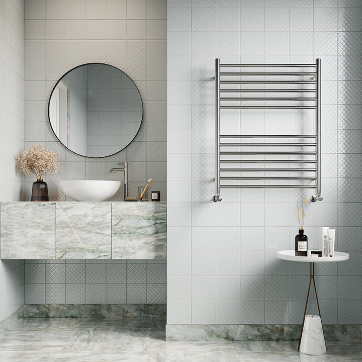 Aston - Stainless Steel Heated Towel Rail - H800mm x W600mm - Straight